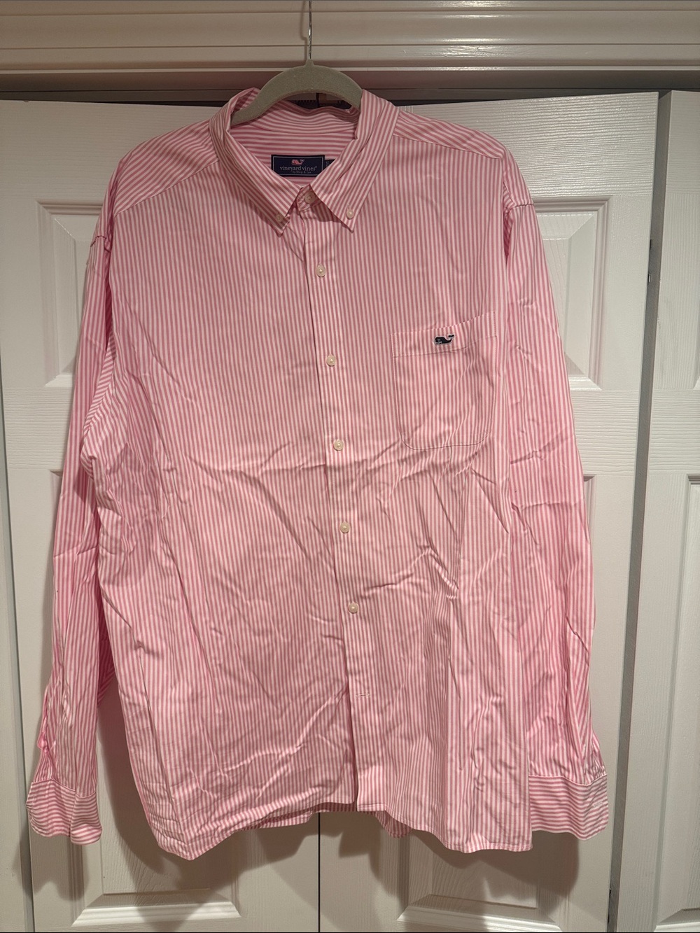 Vineyard Vines Pink & White Striped Cotton Button-Down